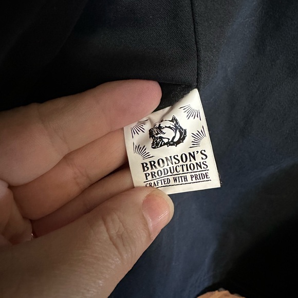 The Bronson Mfg Heritage Corduroy Peacoat Double Breasted Coat Black Retro Sz 40 - Picture 6 of 10